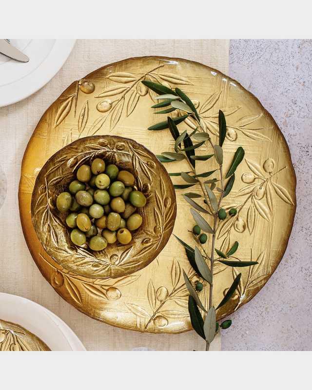 Moon Glass Olive Round Platter